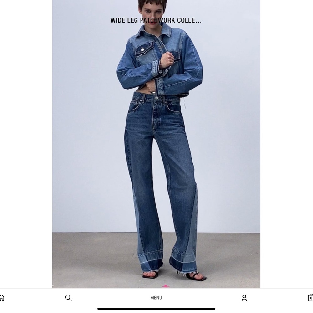 Zara wide leg patchwork collection jeans
